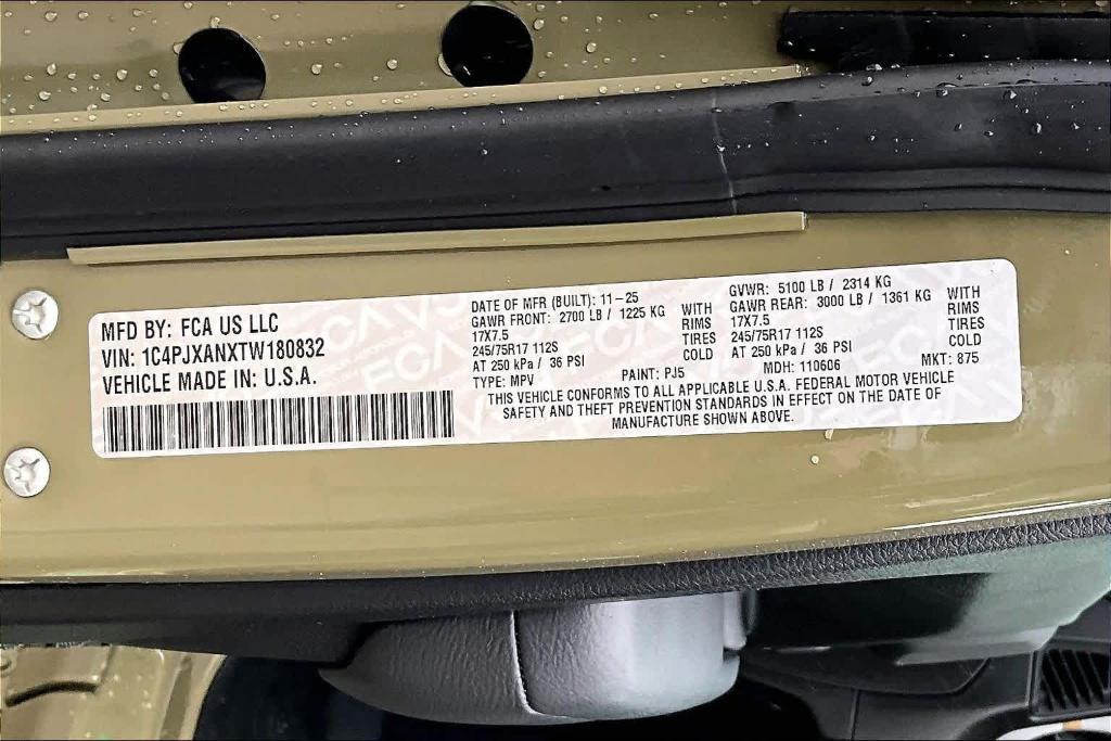 new 2026 Jeep Wrangler car, priced at $35,575