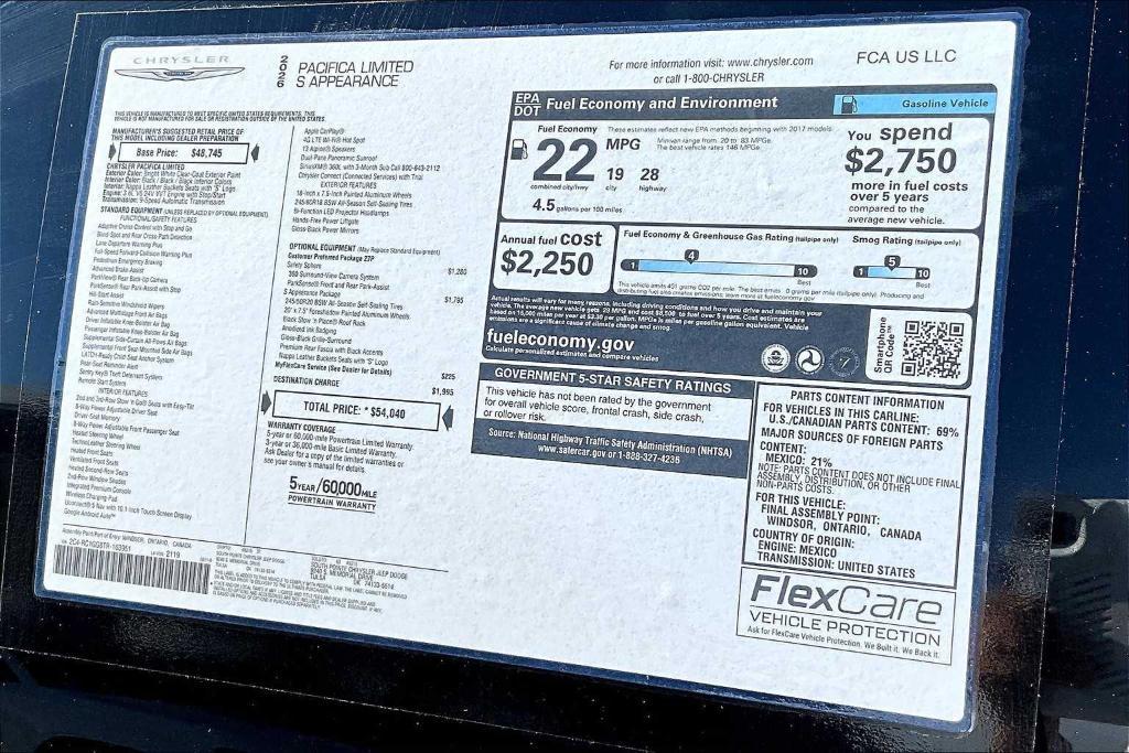 new 2026 Chrysler Pacifica car, priced at $47,090