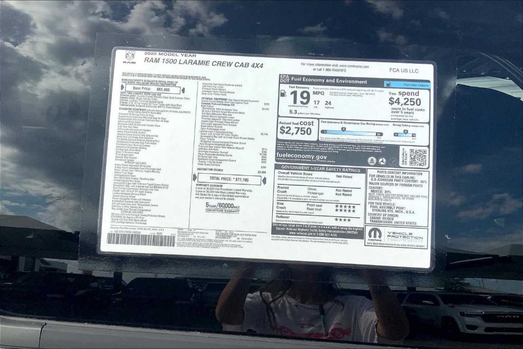 new 2025 Ram 1500 car, priced at $61,106