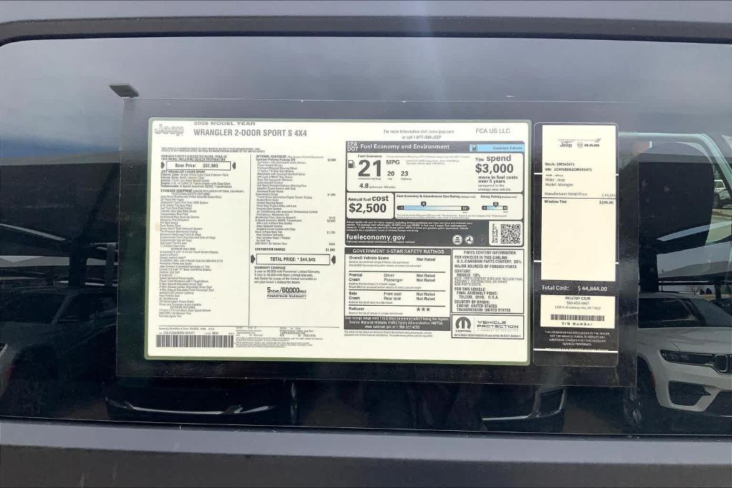 new 2025 Jeep Wrangler car, priced at $37,055