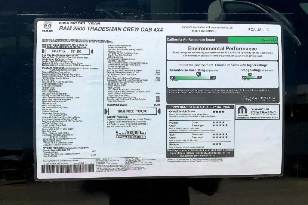 new 2024 Ram 2500 car, priced at $58,404