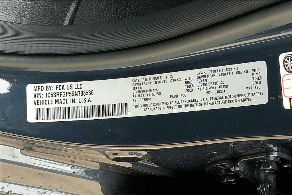 new 2025 Ram 1500 car, priced at $46,850