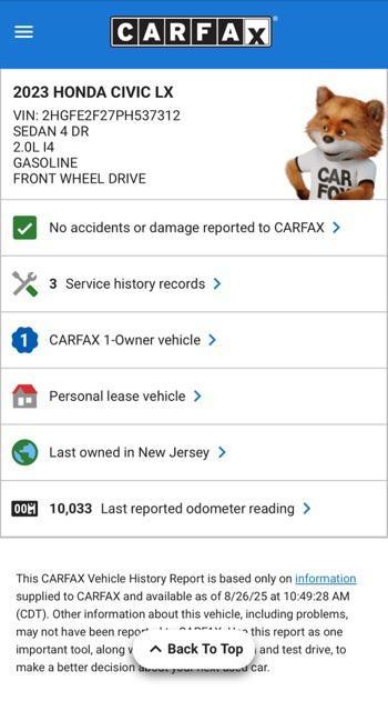 used 2023 Honda Civic car, priced at $23,900