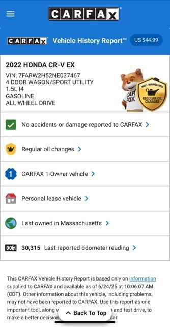 used 2022 Honda CR-V car, priced at $28,500