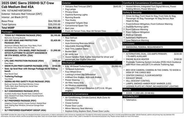 new 2025 GMC Sierra 2500 car, priced at $77,918