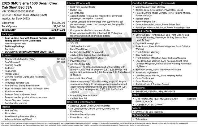 new 2025 GMC Sierra 1500 car, priced at $64,492