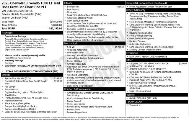 new 2025 Chevrolet Silverado 1500 car, priced at $57,461
