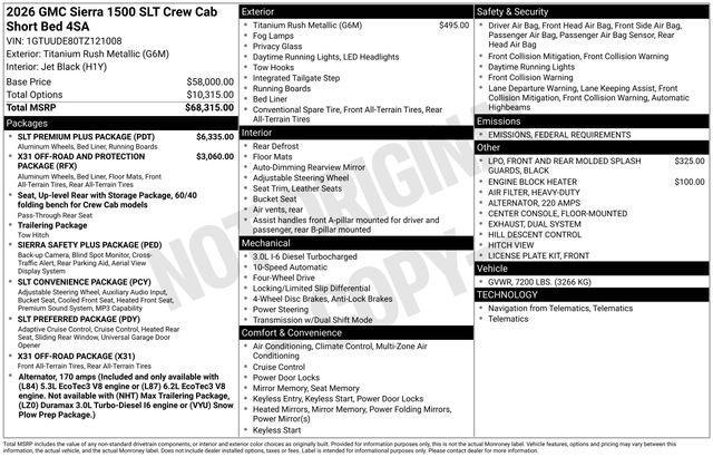 new 2026 GMC Sierra 1500 car, priced at $67,460