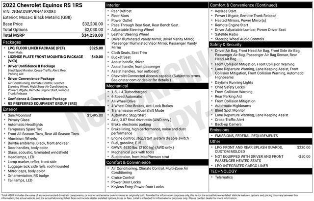used 2022 Chevrolet Equinox car, priced at $24,988