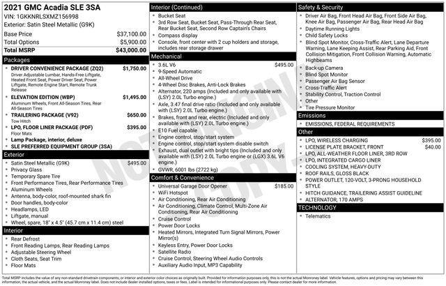 used 2021 GMC Acadia car, priced at $27,698