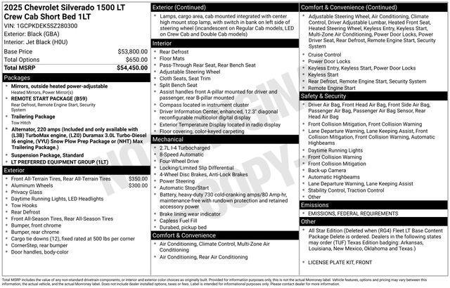 new 2025 Chevrolet Silverado 1500 car, priced at $49,980