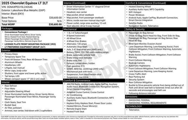 used 2025 Chevrolet Equinox car, priced at $30,988