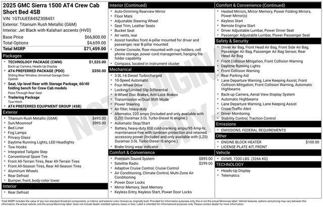 new 2025 GMC Sierra 1500 car, priced at $65,859