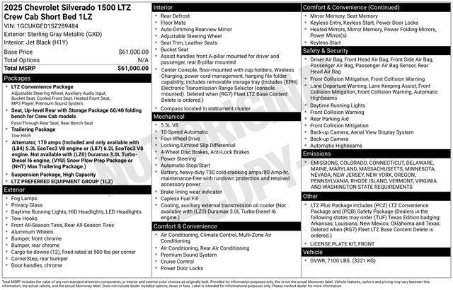 new 2025 Chevrolet Silverado 1500 car, priced at $56,566