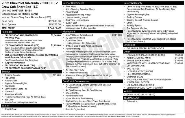 used 2022 Chevrolet Silverado 2500 car, priced at $54,186