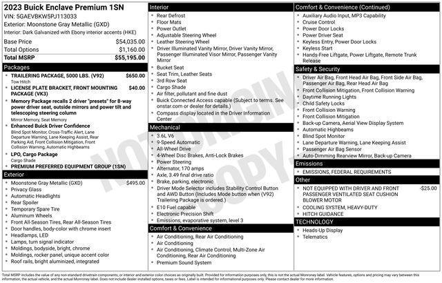 used 2023 Buick Enclave car, priced at $36,232
