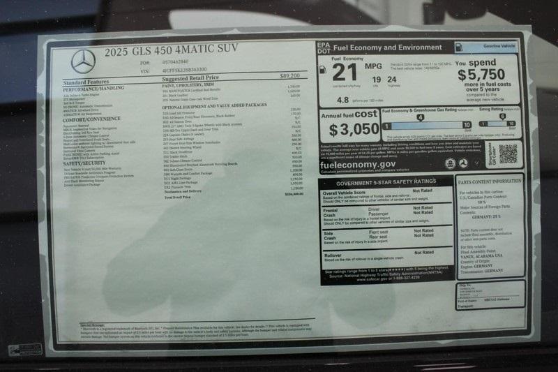 new 2025 Mercedes-Benz GLS 450 car, priced at $106,400