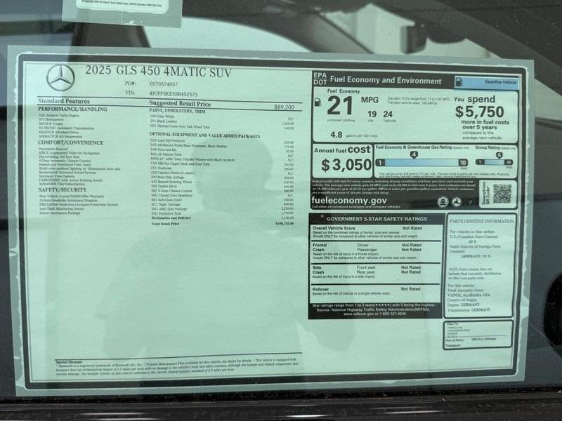 new 2025 Mercedes-Benz GLS 450 car, priced at $100,755