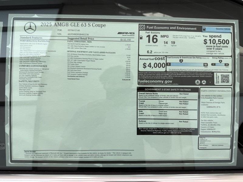 new 2025 Mercedes-Benz AMG GLE 63 car, priced at $144,565