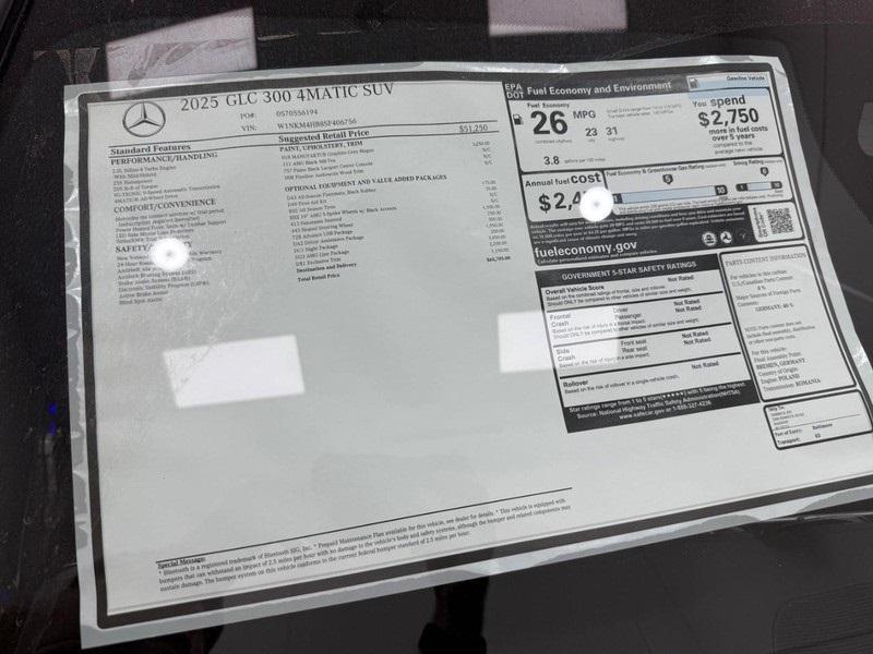 new 2025 Mercedes-Benz GLC 300 car, priced at $65,705