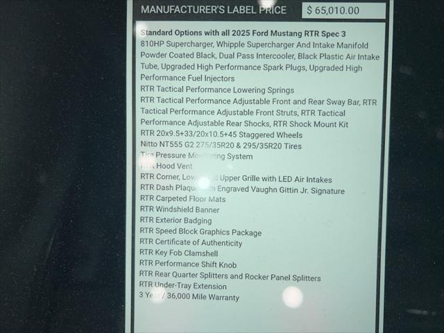 new 2025 Ford Mustang car, priced at $89,995