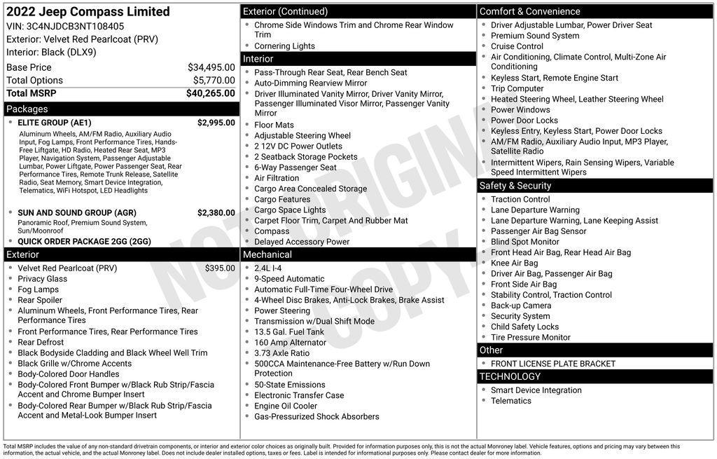 used 2022 Jeep Compass car, priced at $22,497