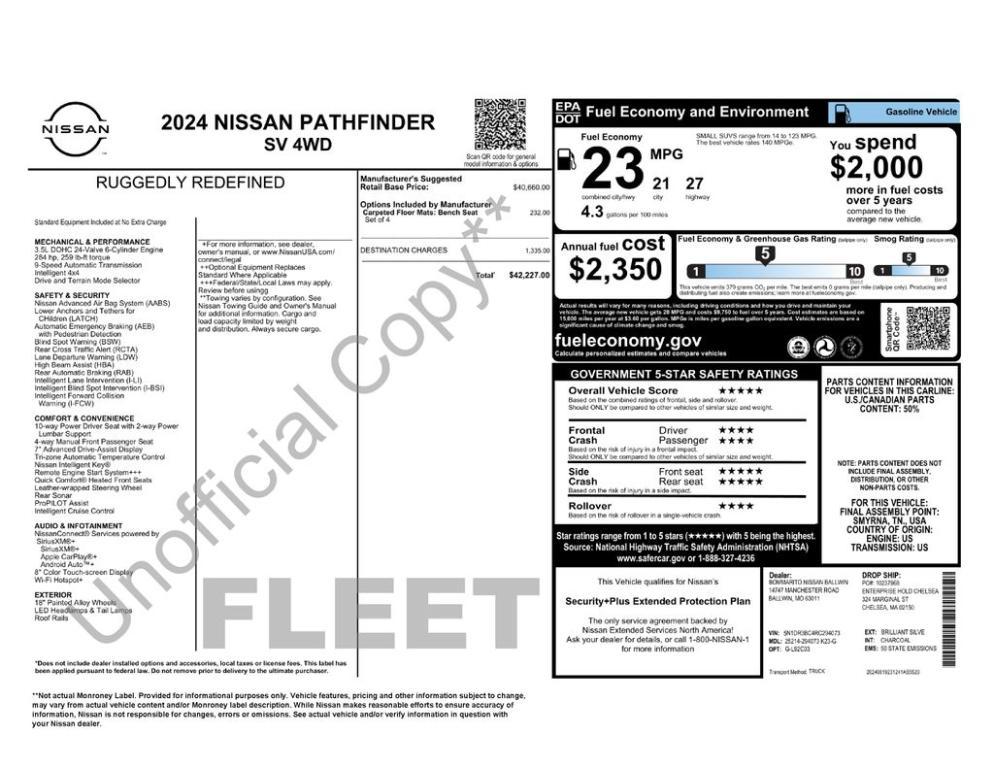 used 2024 Nissan Pathfinder car, priced at $35,499