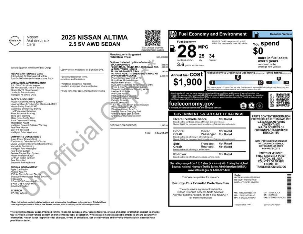 used 2025 Nissan Altima car, priced at $25,999