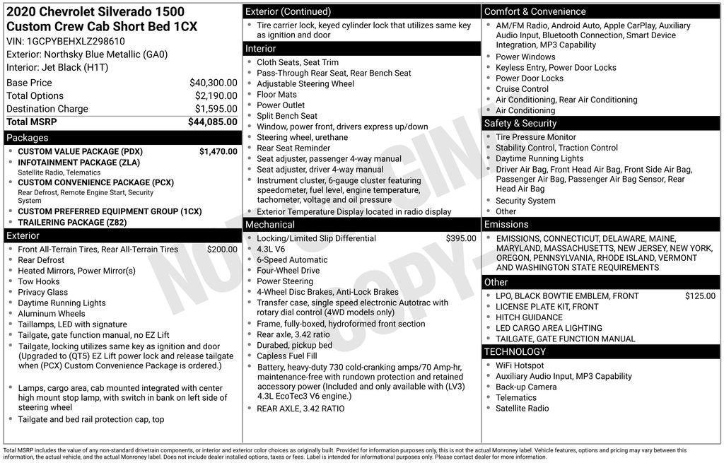 used 2020 Chevrolet Silverado 1500 car, priced at $31,285