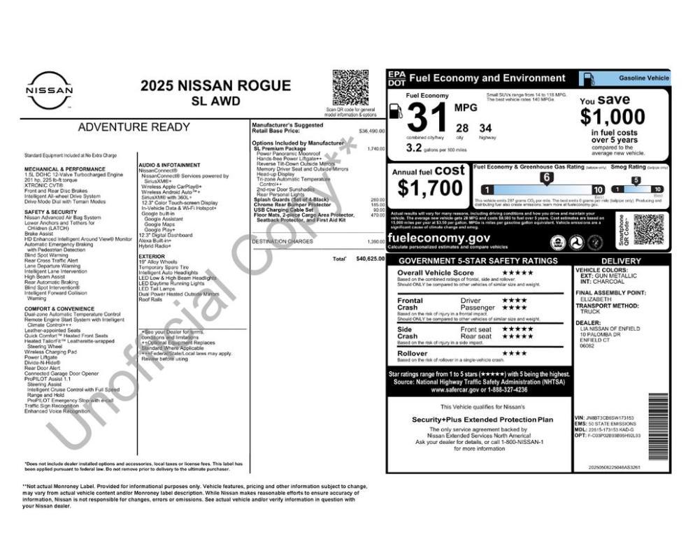 new 2025 Nissan Rogue car, priced at $35,912