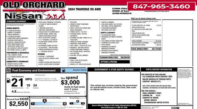 used 2024 Chevrolet Traverse car, priced at $49,333