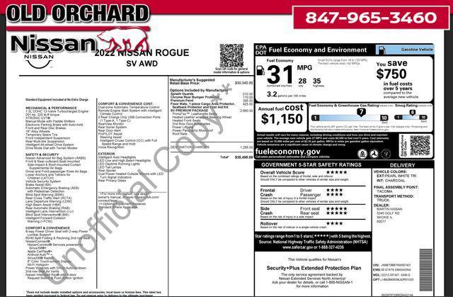 used 2022 Nissan Rogue car, priced at $23,372