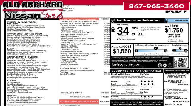 used 2025 Kia Sorento Hybrid car, priced at $37,444