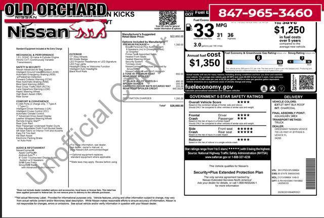 used 2023 Nissan Kicks car, priced at $19,444