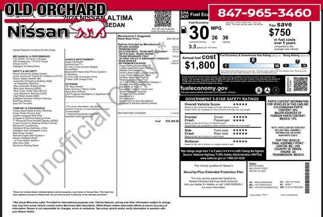 used 2024 Nissan Altima car, priced at $24,444
