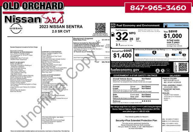 used 2023 Nissan Sentra car, priced at $20,888