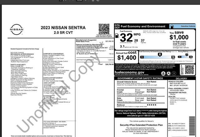 used 2023 Nissan Sentra car, priced at $20,888
