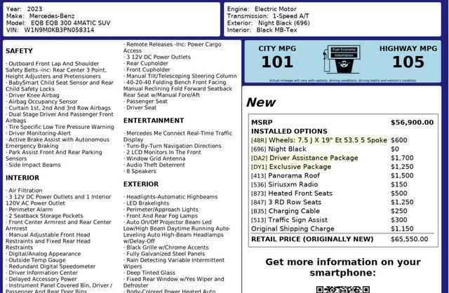 used 2023 Mercedes-Benz EQB 300 car, priced at $28,972