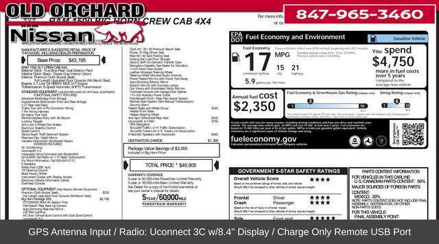 used 2017 Ram 1500 car, priced at $21,444