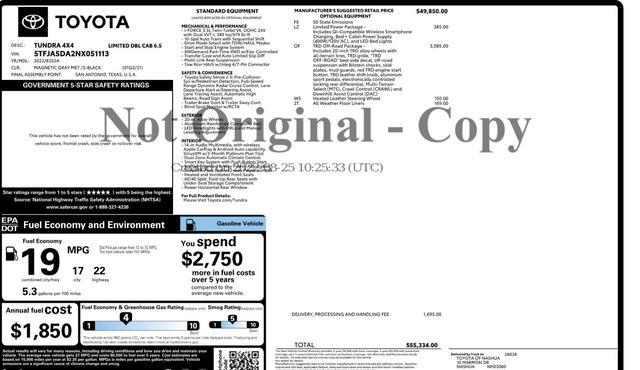 used 2022 Toyota Tundra car, priced at $42,488