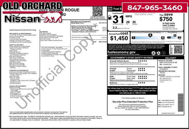 used 2023 Nissan Rogue car, priced at $19,887