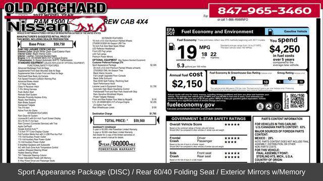 used 2022 Ram 1500 car, priced at $38,472