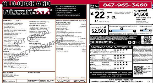 used 2023 Genesis GV80 car, priced at $38,222