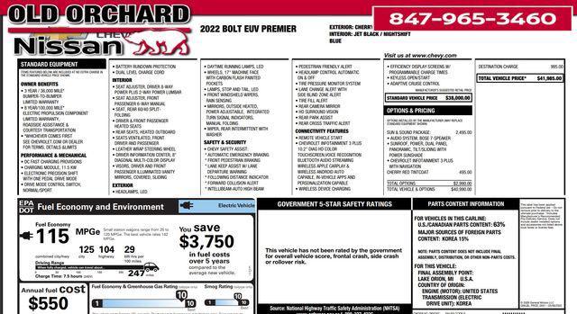 used 2022 Chevrolet Bolt EUV car, priced at $15,997