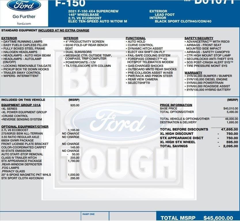 used 2021 Ford F-150 car, priced at $28,995