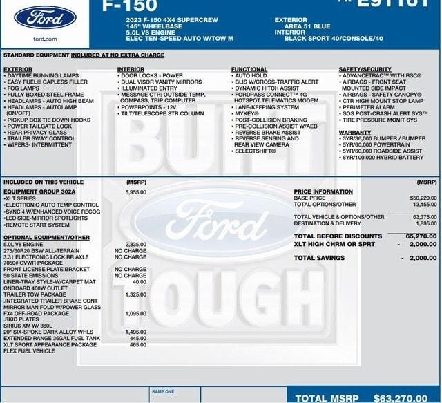 used 2023 Ford F-150 car, priced at $37,995