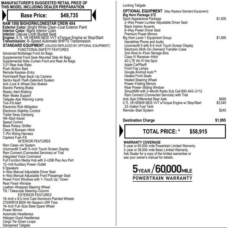used 2024 Ram 1500 car, priced at $44,995