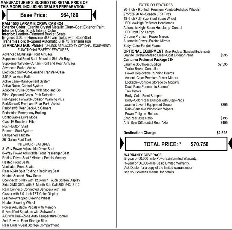 new 2026 Ram 1500 car, priced at $58,360