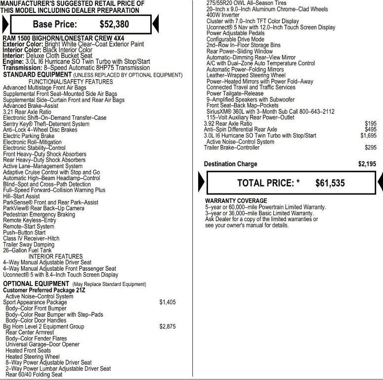 new 2026 Ram 1500 car, priced at $51,863