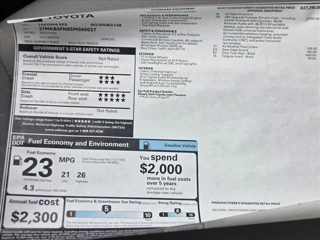 new 2025 Toyota Tacoma car, priced at $42,122